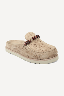 Papuci din piele întoarsă ART-45-108-bej