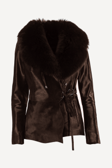 Palton de piele DMD-1509/1-maro