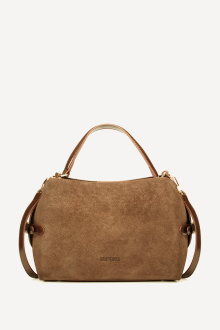 Geantă din imitație de piele întoarsă KB-27082-cămilei