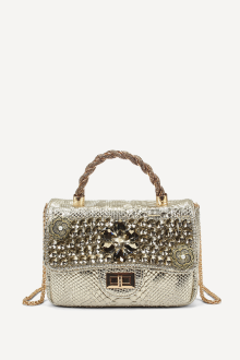 Geanta din imitație de piele KB-27186-auriu