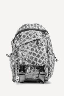 Rucsac din materiale textile și paiete KB-27193-argintiu