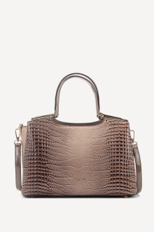 Geanta din imitație de piele lacuita KB-7249-bej