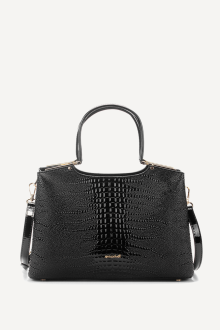 Geanta din imitație de piele lacuita KB-7249-negru