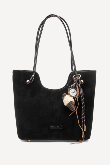 Geantă din imitație de piele întoarsă KB-7459-negru