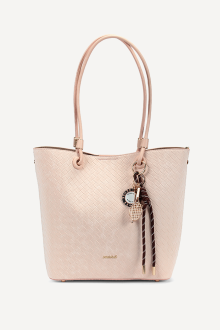 Geantă din nubuc și piele ecologică KB-7460-pudră