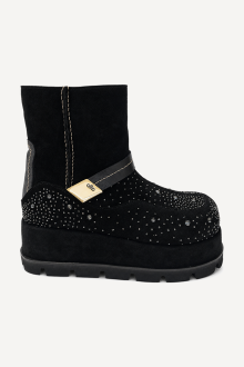 Ghete din piele întoarsă cu platformă MGZ-133-2001-negru