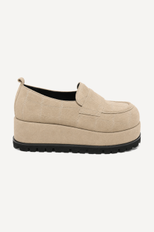 Mocasini cu platformă din piele întoarsă MGZ-133-2005-bej