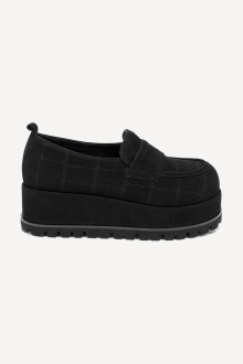 Mocasini cu platformă din piele întoarsă MGZ-133-2005-negru