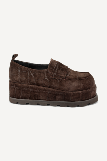 Mocasini cu platformă din piele întoarsă MGZ-133-2005-maro