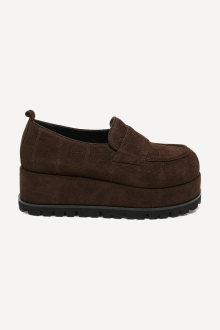 Mocasini cu platformă din piele întoarsă MGZ-133-2005-maro