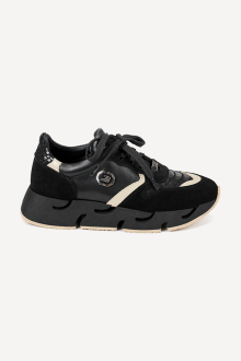 Pantofi sport din piele întoarsă și piele MGZ-253-9036-negru