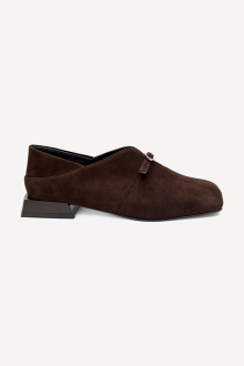 Pantofi cu toc jos din piele întoarsă MGZ-330-3240