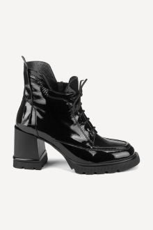 Botine cu toc mijlociu din piele MGZ-378-4861