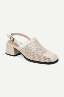 Sandale din piele lăcuită și textil MGZ-378-5365-bej