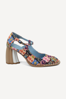 Pantofi din piele cu toc înalt și imprimeu MGZ-90-065-multi