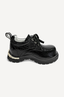 Mocasini din lac natural rupt MGZ-90-259-negru