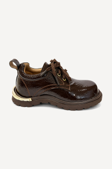Mocasini din lac natural rupt MGZ-90-259-maro