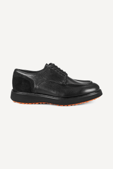 Pantofi din piele și piele întoarsă MM-36389-negru