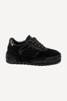 Pantofi sport din piele întoarsă NSR-9518-negru