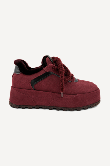 Pantofi sport din piele întoarsă NSR-9518-roșu
