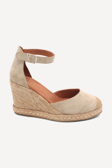 Espadrile din piele întoarsă cu platformă ART-2612-bej