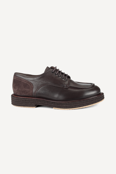 Pantofi din piele și piele întoarsă MM-36390-maro