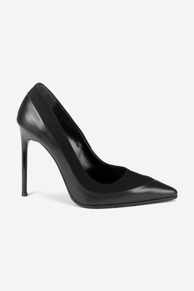 Pantofi cu toc înalt din piele ADL-089-25-negru