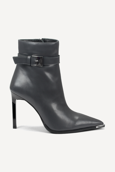 Botine din piele cu toc înalt ADL-145-26-gri