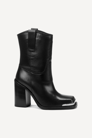 Botine din piele cu toc mediu ADL-350-26