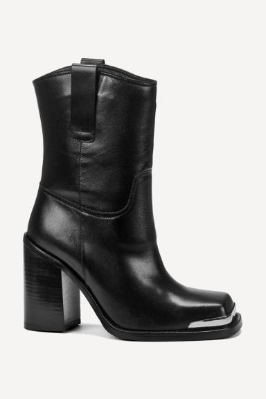 Botine din piele cu toc mediu ADL-350-26