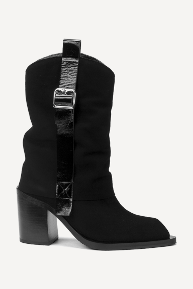 Botine din piele întoarsă cu toc mediu ADL-373-26