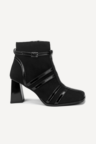Botine din piele întoarsă și piele lăcuită ADL-780-26