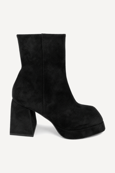 Botine cu toc înalt din piele întoarsă ADL-8001-27