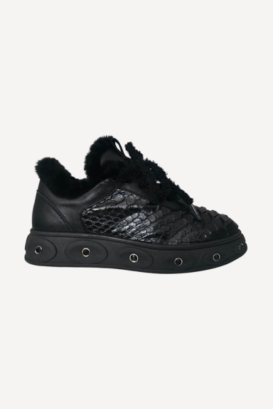Pantofi sport din piele ESL-2766-negru