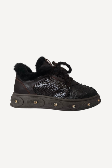 Pantofi sport din piele ESL-2766-maro
