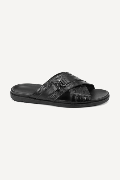 Papuci de piele ETR-1070-negru
