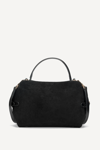 Geantă din imitație de piele întoarsă KB-27082-negru