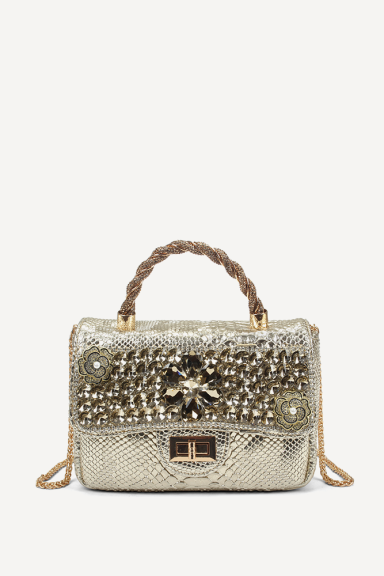 Geanta din imitație de piele KB-27186-auriu