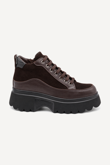 Ghete din piele întoarsă și piele naturală MGZ-100-02235-20-maro