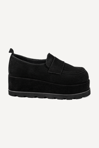 Mocasini cu platformă din piele întoarsă MGZ-133-2005-negru