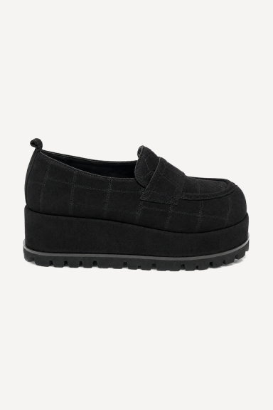 Mocasini cu platformă din piele întoarsă MGZ-133-2005-negru