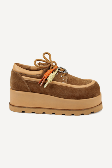 Mocasini cu platformă din piele întoarsă MGZ-133-2007-maro