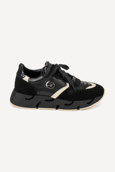 Pantofi sport din piele întoarsă și piele MGZ-253-9036-negru