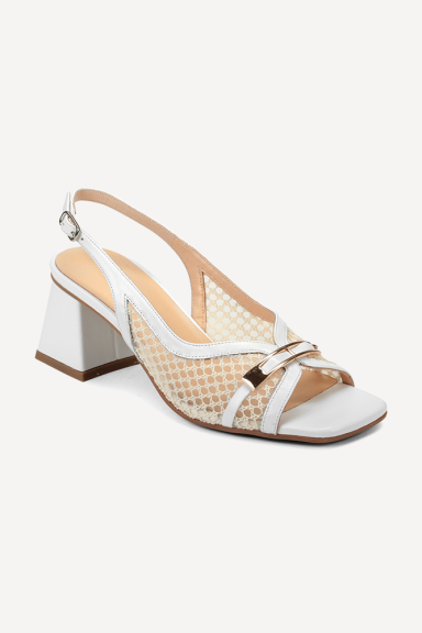 Sandale din piele cu toc mediu MGZ-330-3124-bej-alb