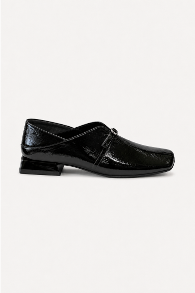 Pantofi cu toc jos din piele lăcuită MGZ-330-3240-black