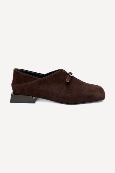 Pantofi cu toc jos din piele întoarsă MGZ-330-3240
