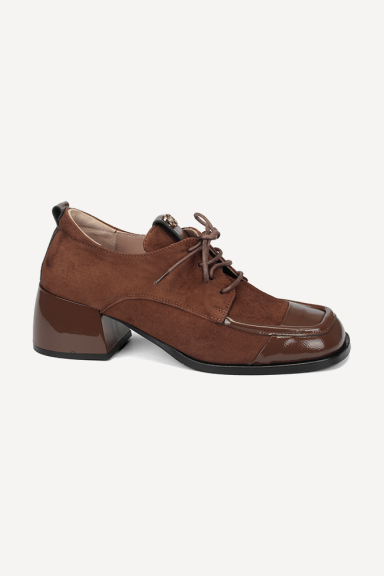 Pantofi cu toc de piele MGZ-378-5075-maro