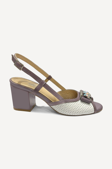 Sandale din piele cu toc înalt MGZ-425-4484-alb-violet