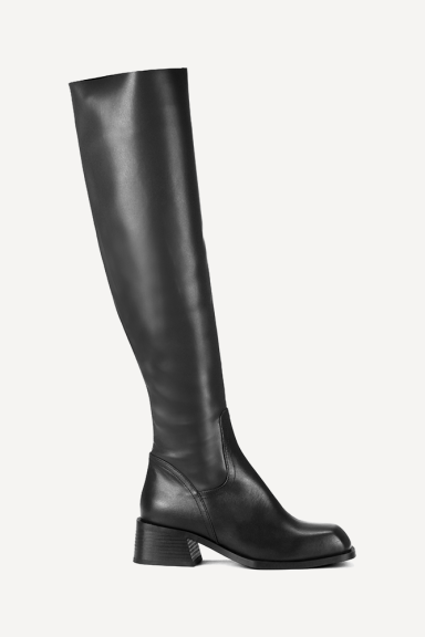 Cizme din piele și stretch MGZ-434-1138-negru