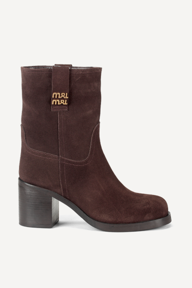 Botine din piele întoarsă cu toc mediu MGZ-434-1394-maro